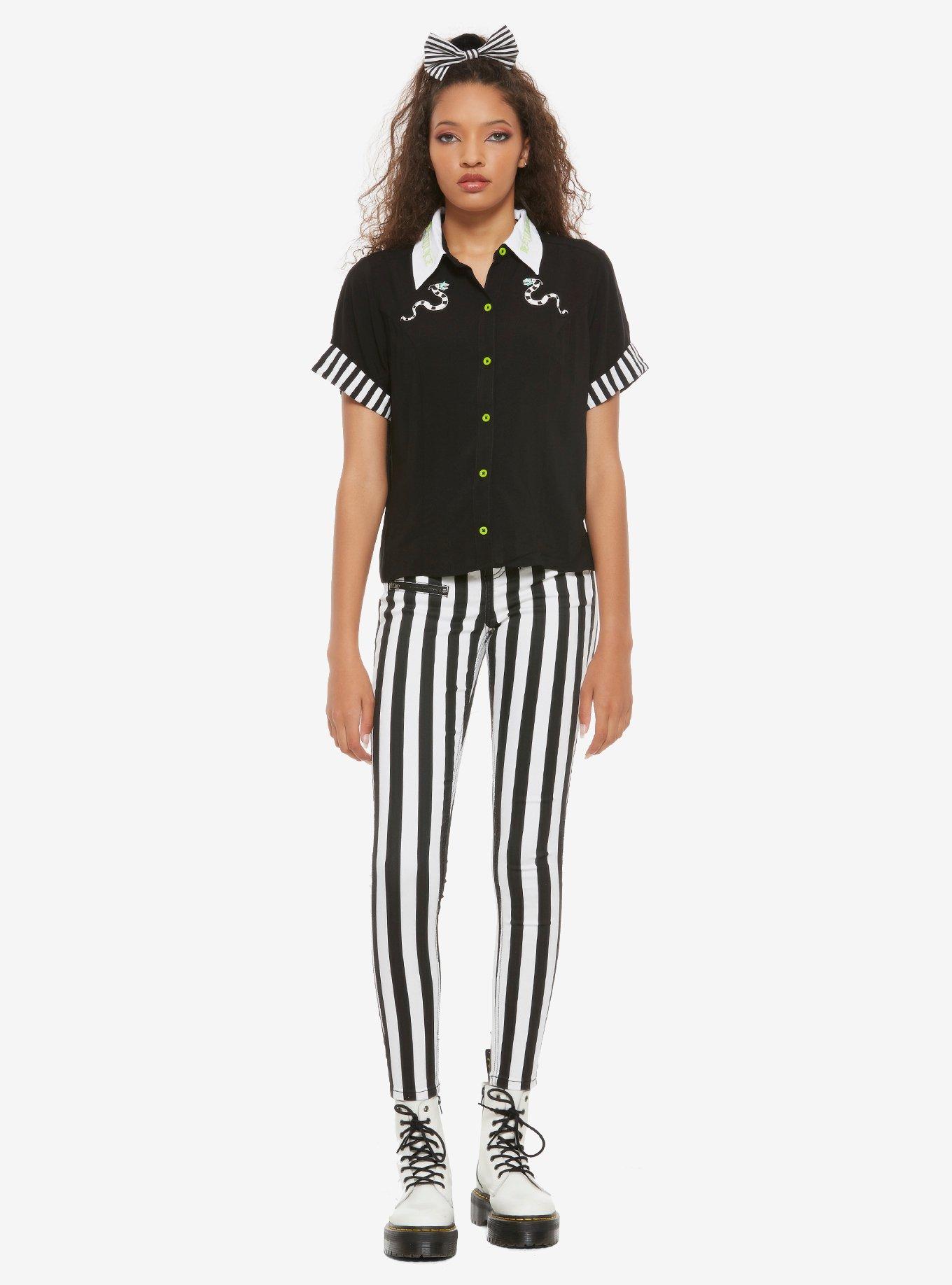 Beetlejuice Sandworm Girls Woven Button-Up, MULTI, alternate