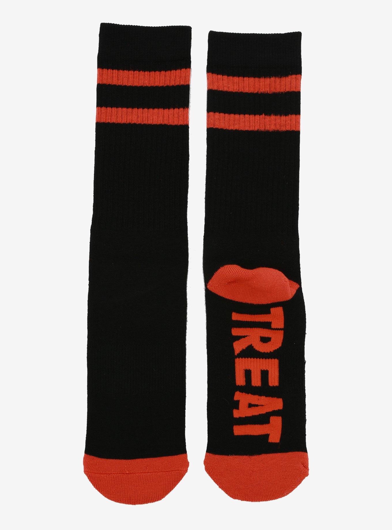 Trick Or Treat Stripe Crew Socks, , alternate