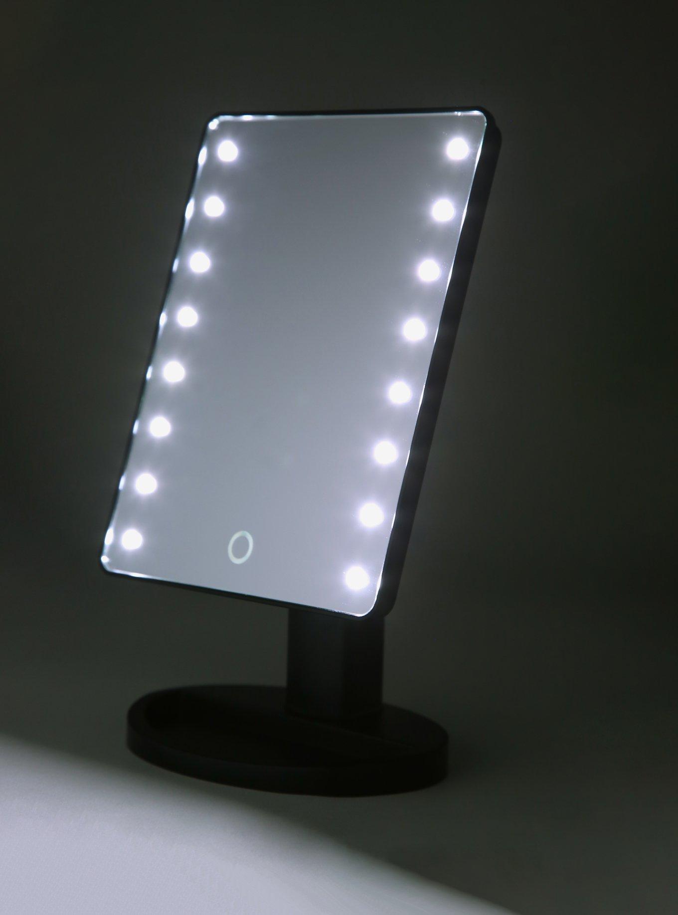 Black Light-Up LED Vanity Mirror, , alternate