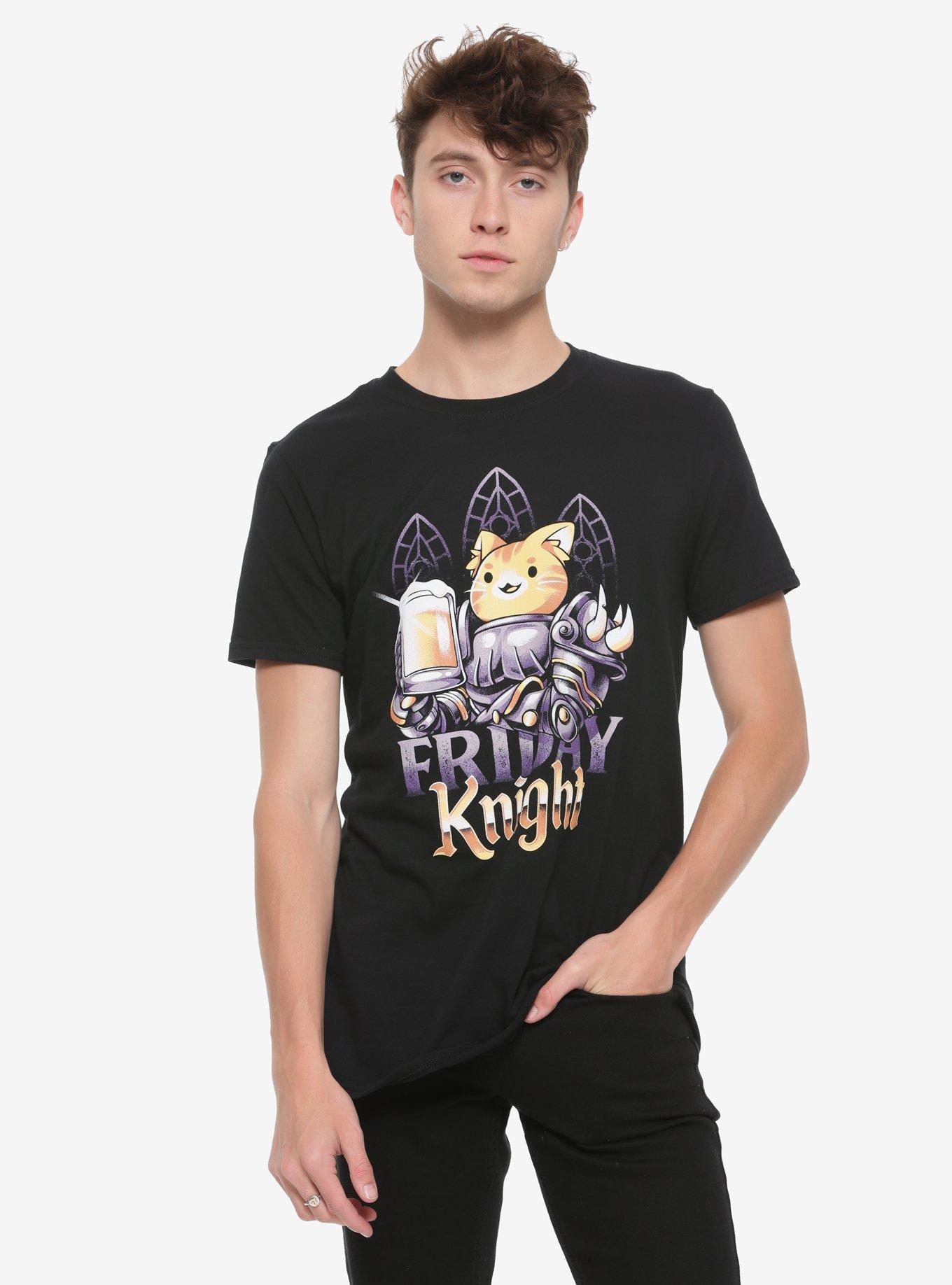 Friday Knight Cat T-Shirt By Ilustrata, BLACK, alternate