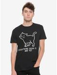 Everything Seems Fine Cat T-Shirt, BLACK, alternate