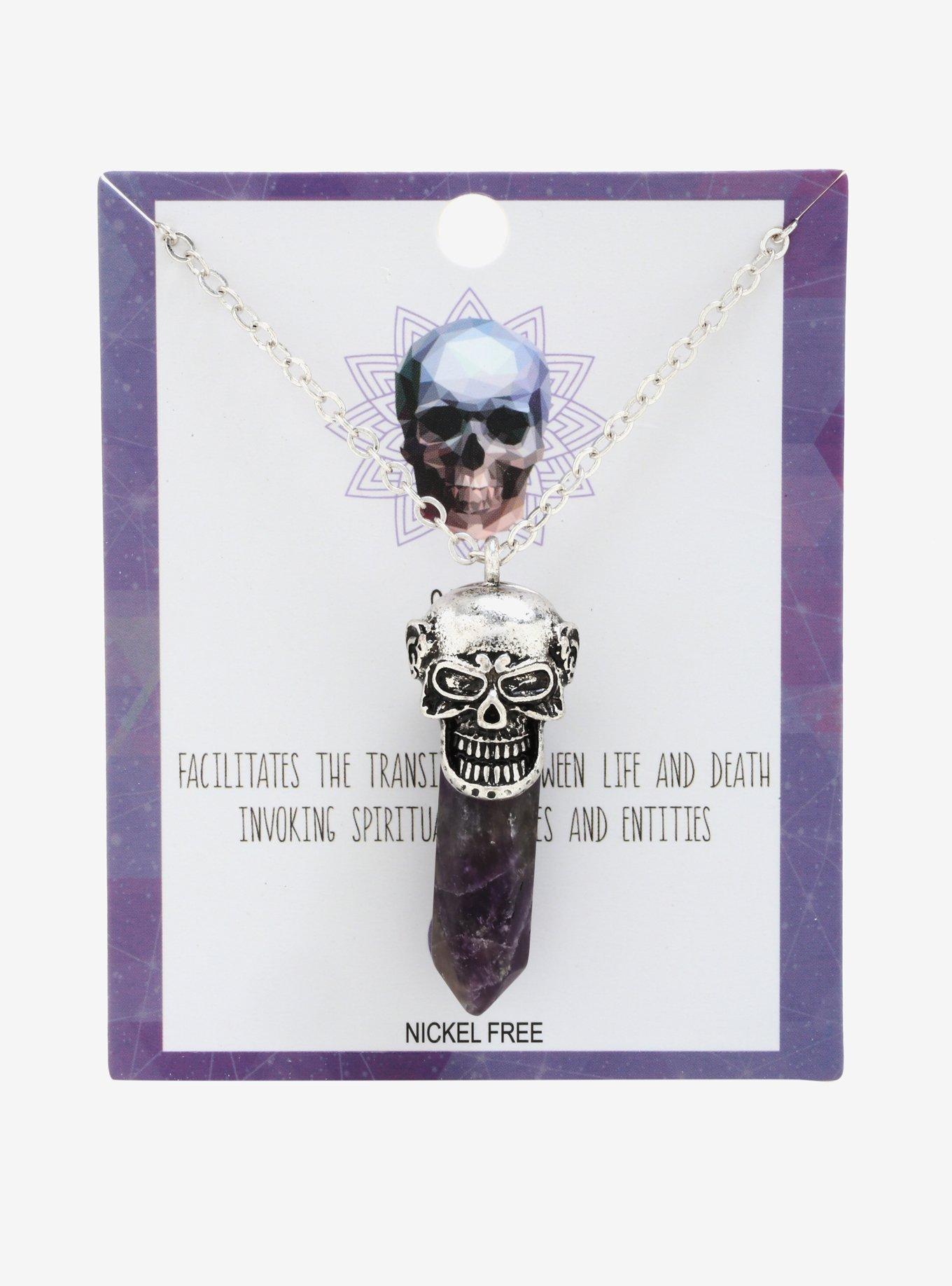 Skull Crystal Necklace, , alternate