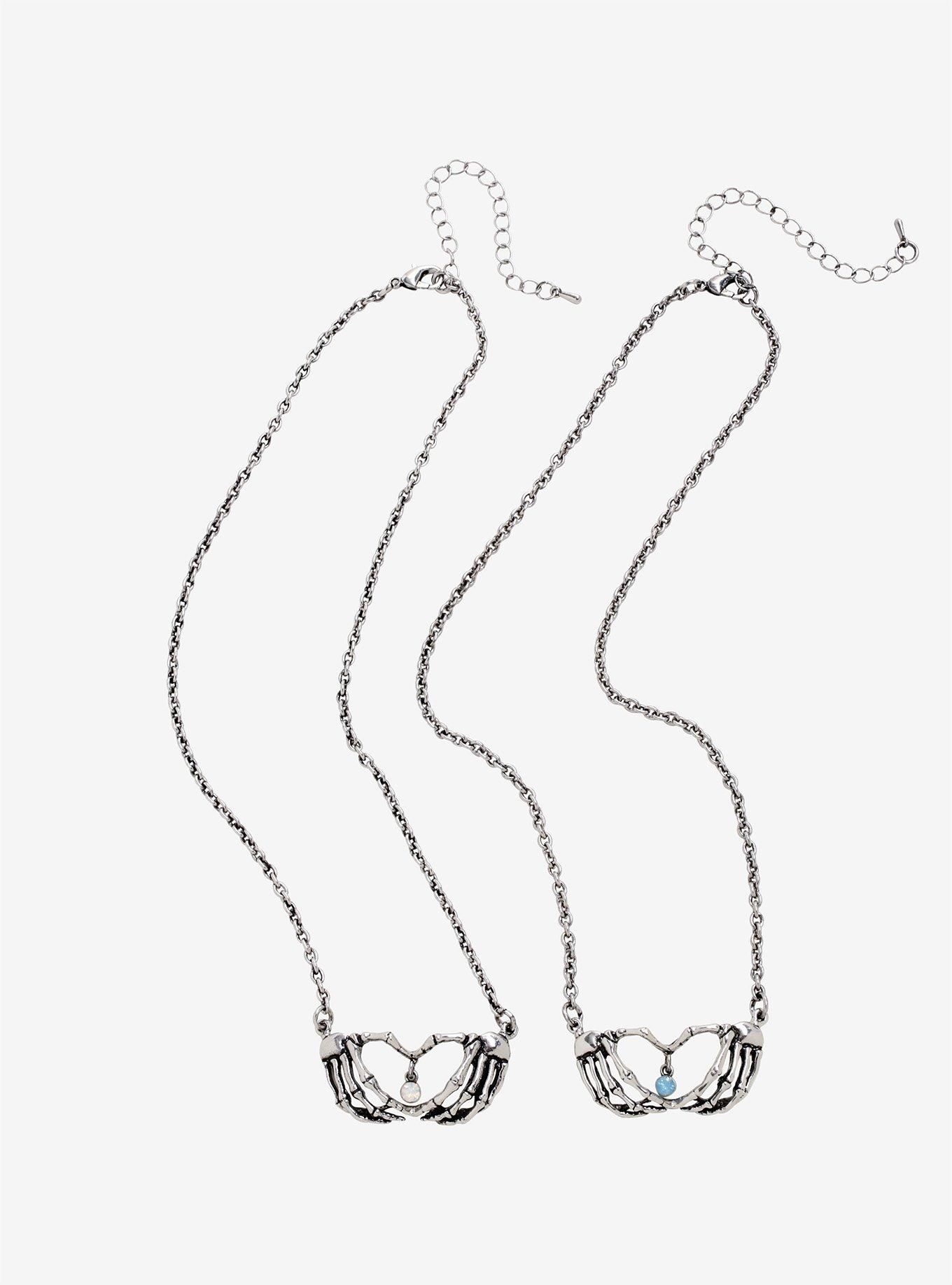 Skeleton Hands Best Friend Necklace Set, , alternate