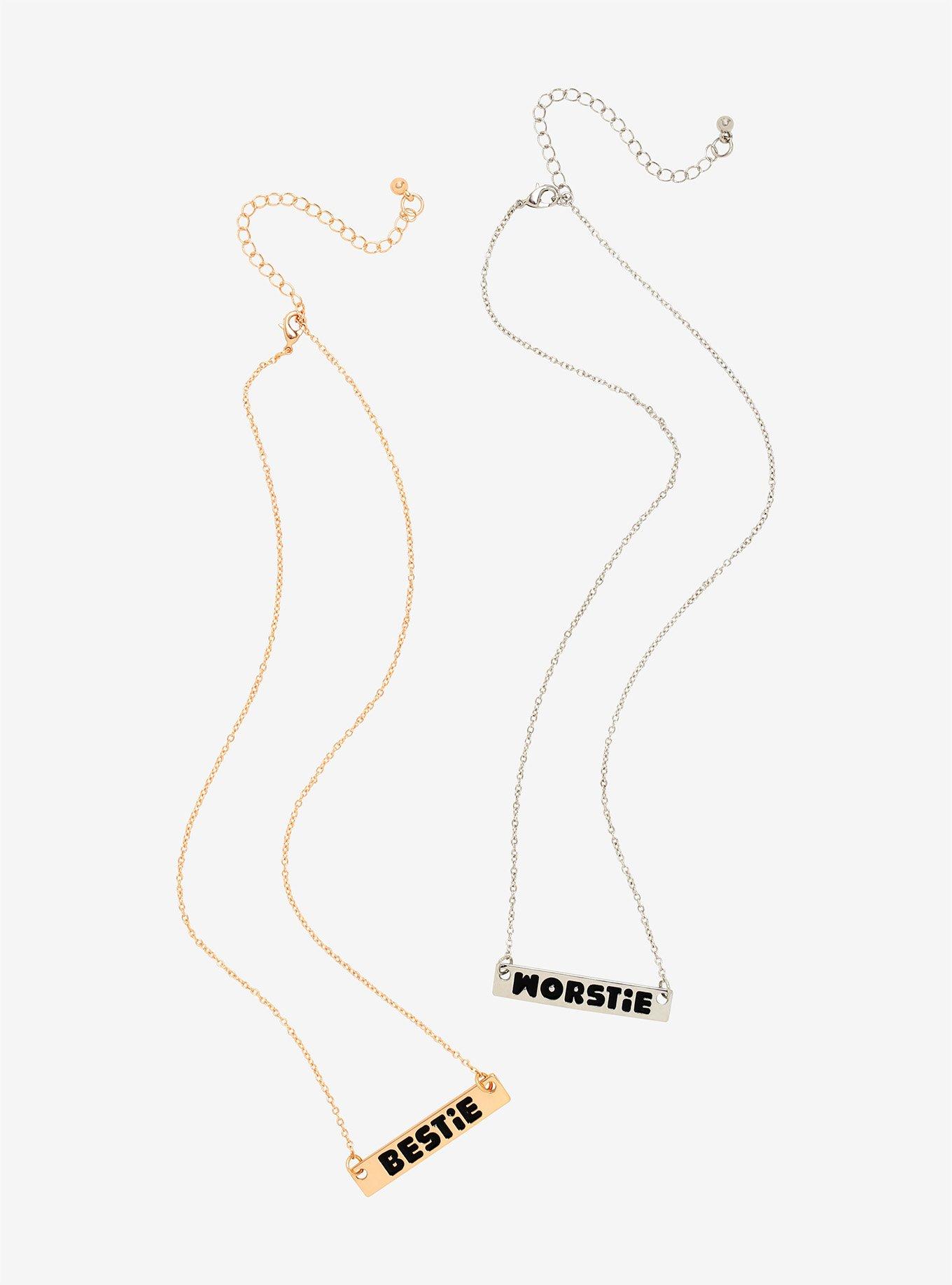 Bestie Worstie Best Friend Necklace Set, , alternate
