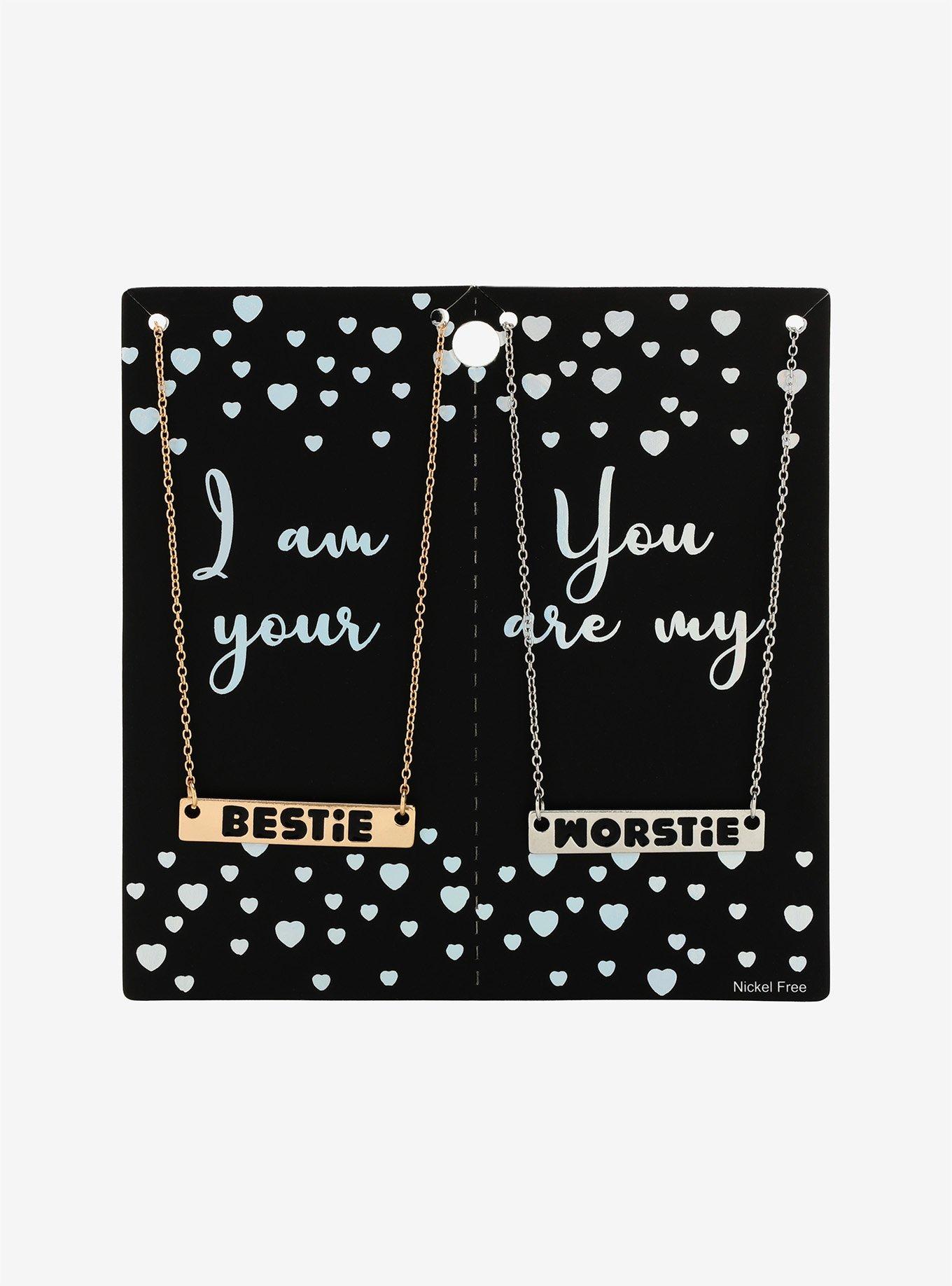 Bestie Worstie Best Friend Necklace Set, , alternate