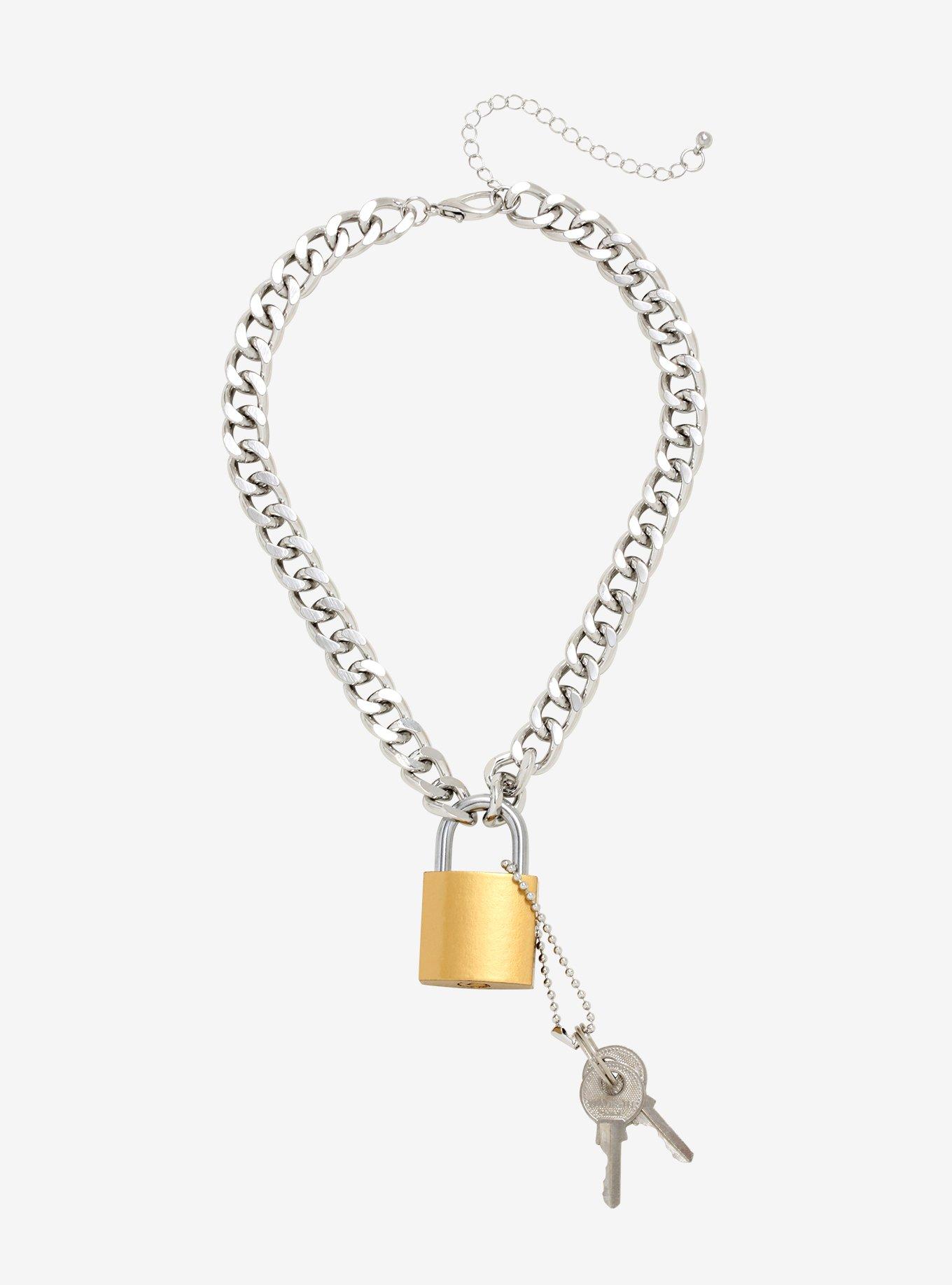 Weirdo's Gang Padlock Chain Choker, , alternate