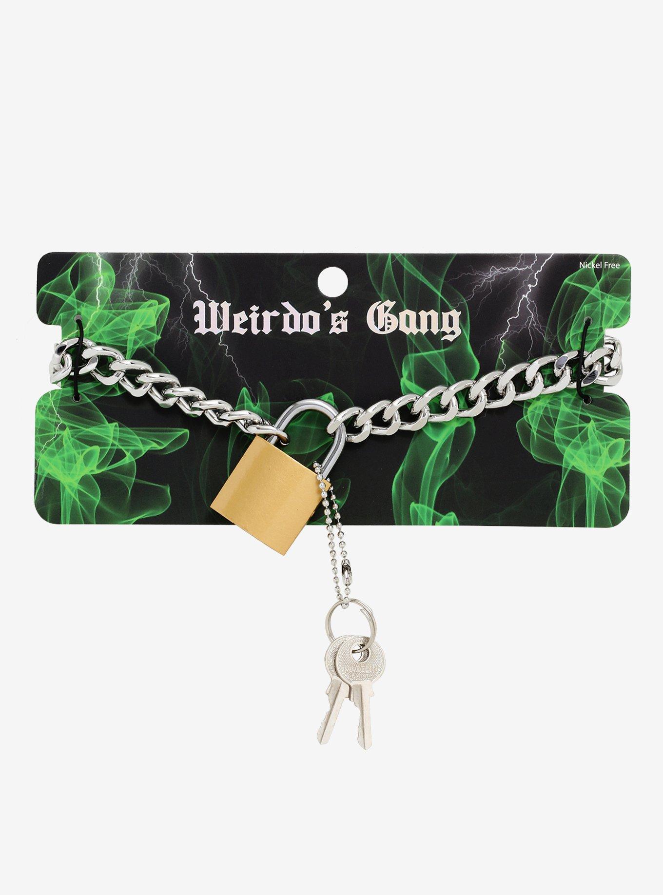 Weirdo's Gang Padlock Chain Choker, , alternate