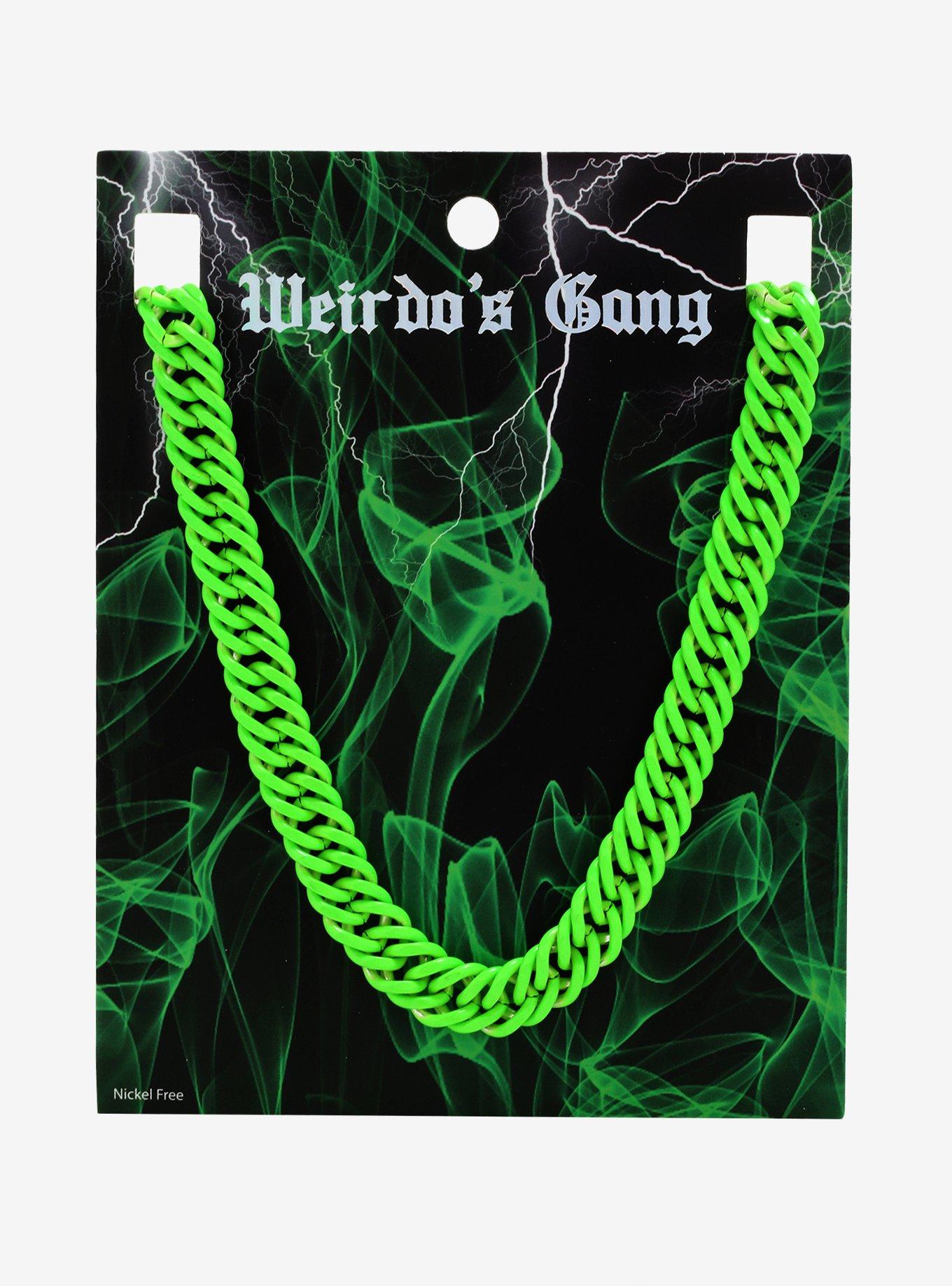 Weirdo's Gang Heavy Neon Chain Necklace, , alternate
