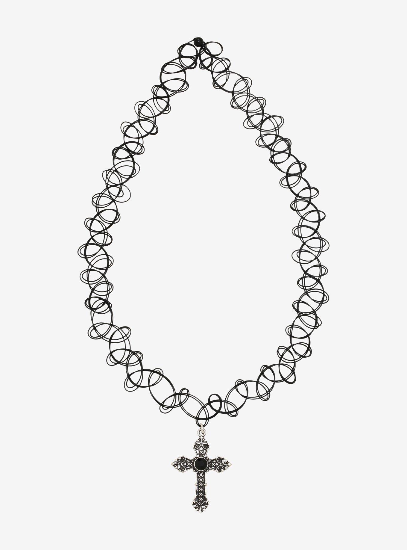 Gothic Cross Tattoo Choker, , alternate