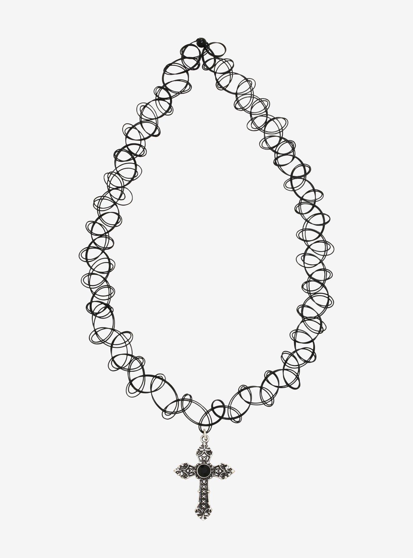 Gothic Cross Tattoo Choker, , alternate