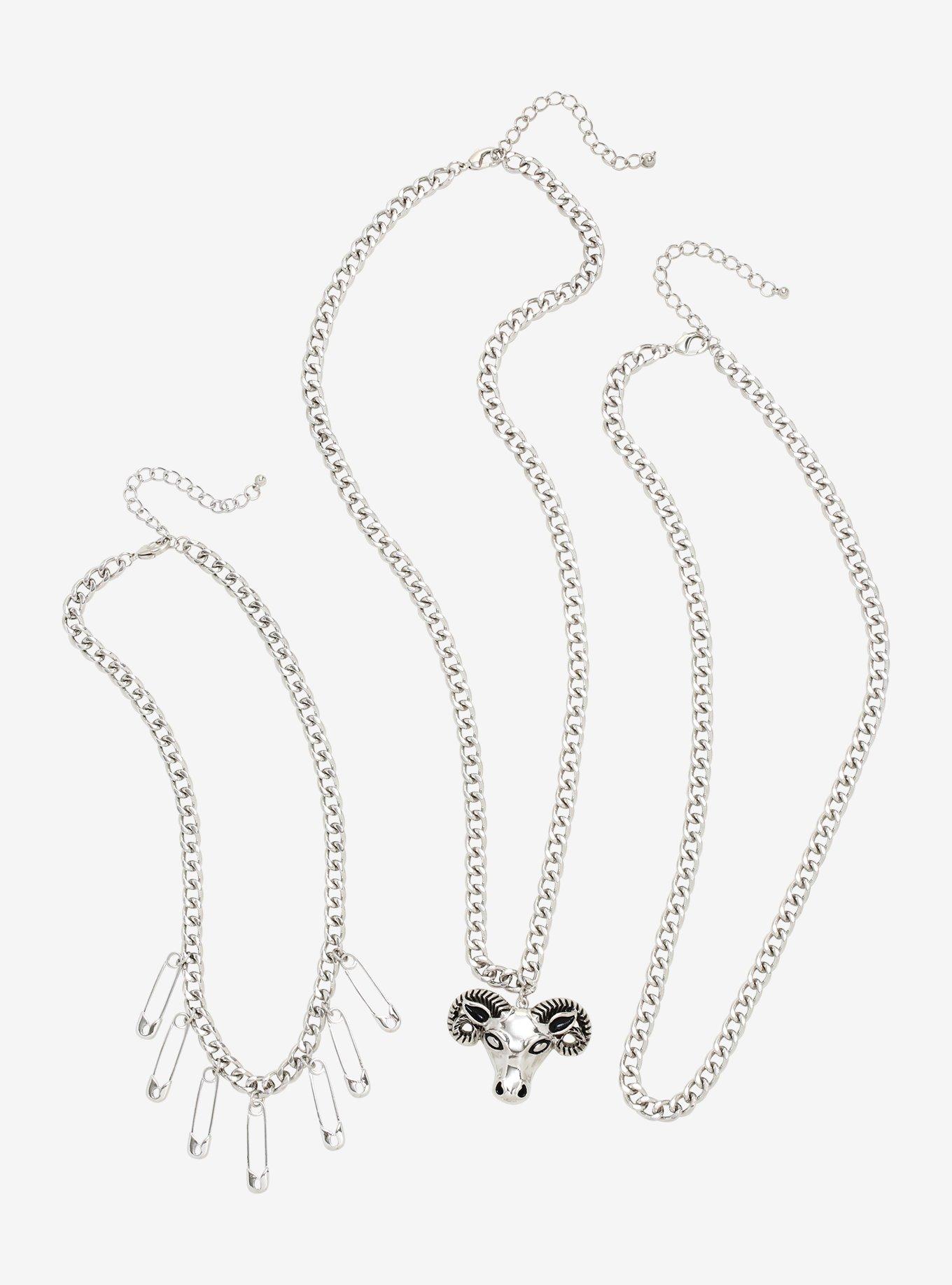 Weirdo's Gang Heavy Metal Chain Necklace Set, , alternate