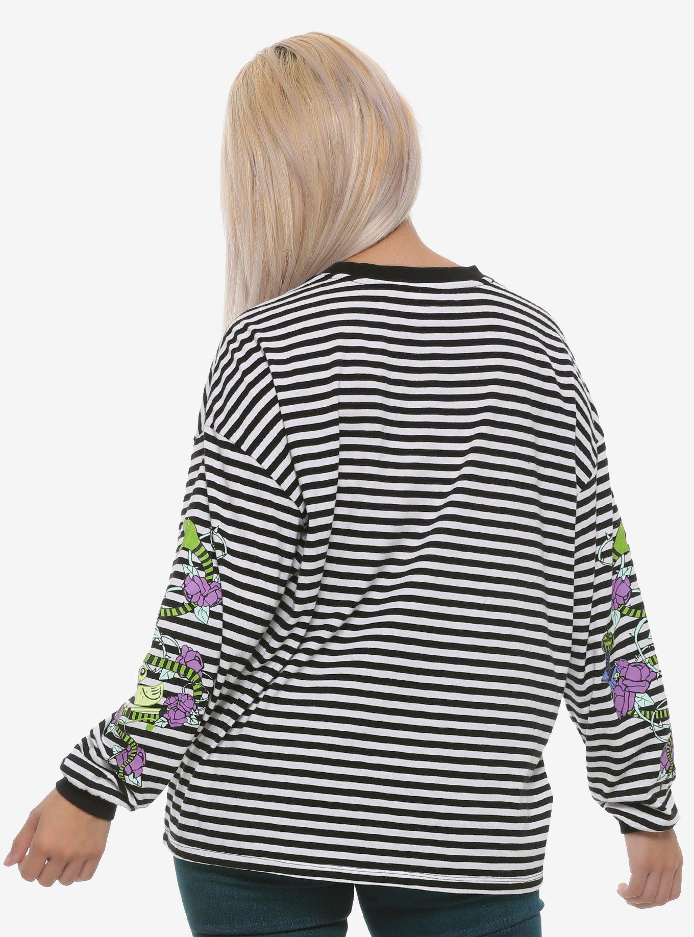 The Nightmare Before Christmas Stripe Oversized Long-Sleeve T-Shirt, , alternate