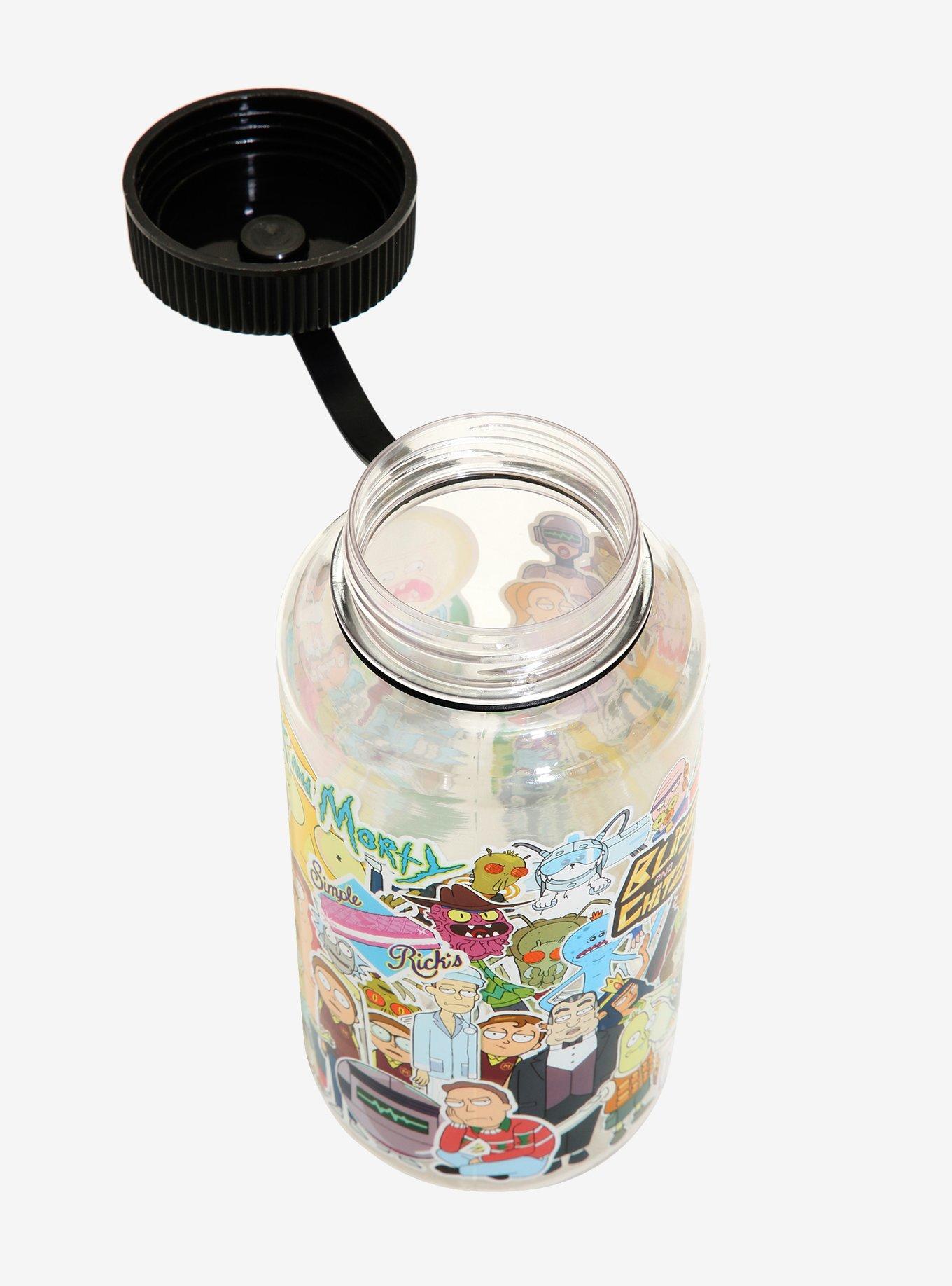 Rick and Morty Sticker Water Bottle - BoxLunch Exclusive, , alternate
