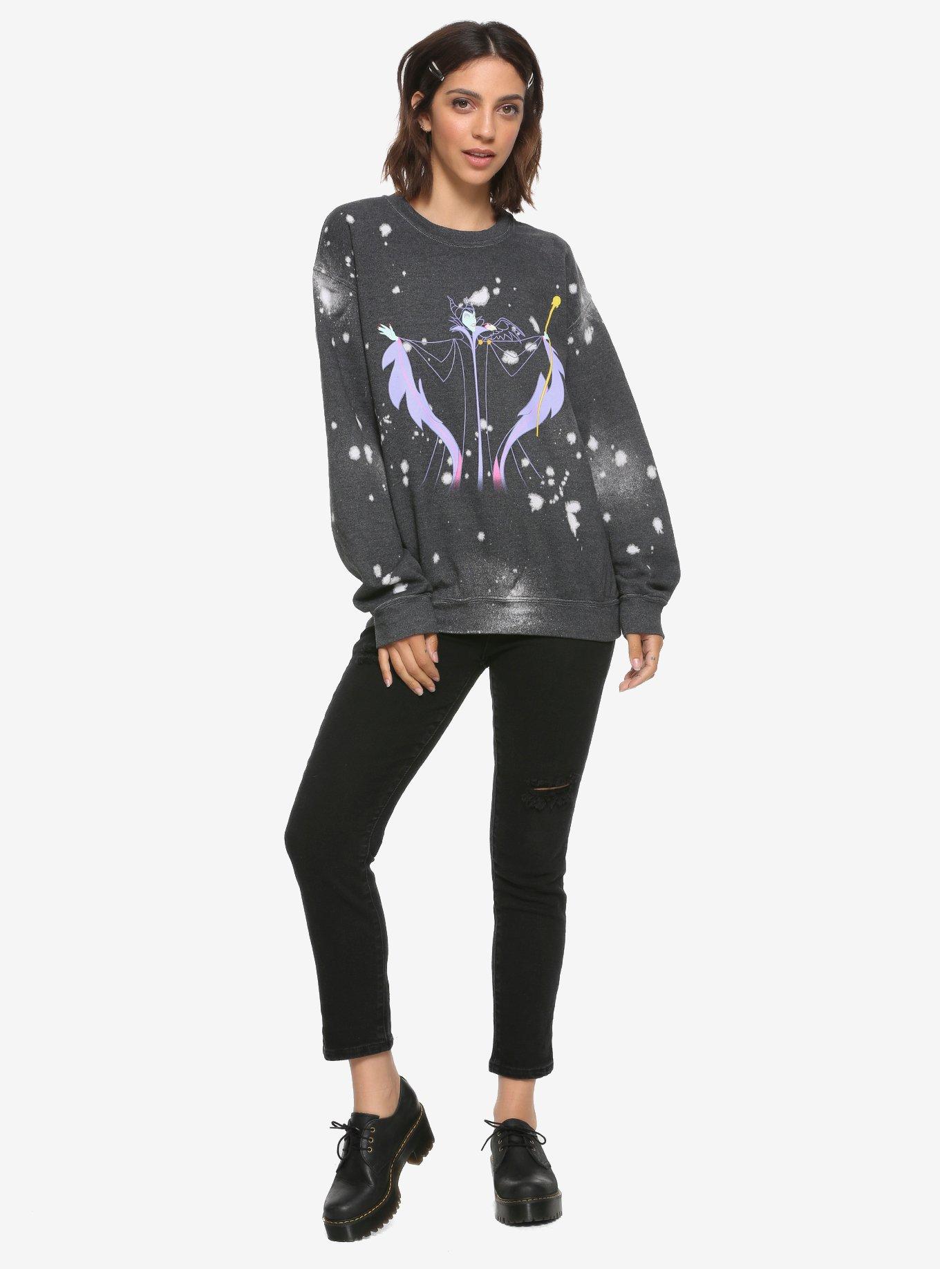 Disney Villains Maleficent Splatter Wash Girls Sweatshirt, MULTI, alternate