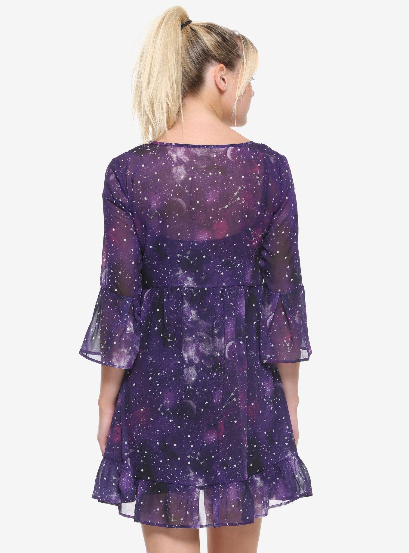 Puple Galaxy Chiffon Dress, GALAXY, alternate