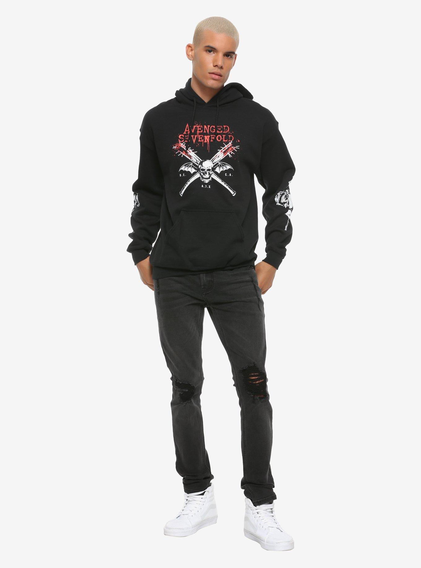 Avenged Sevenfold Deathbat Hoodie, BLACK, alternate