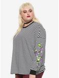 The Nightmare Before Christmas Stripe Oversized Long-Sleeve Girls T-Shirt Plus Size, , alternate