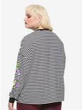 The Nightmare Before Christmas Stripe Oversized Long-Sleeve Girls T-Shirt Plus Size, , alternate