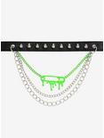 Weirdo's Gang Studs & Chains Safety Pin Faux Leather Choker, , alternate