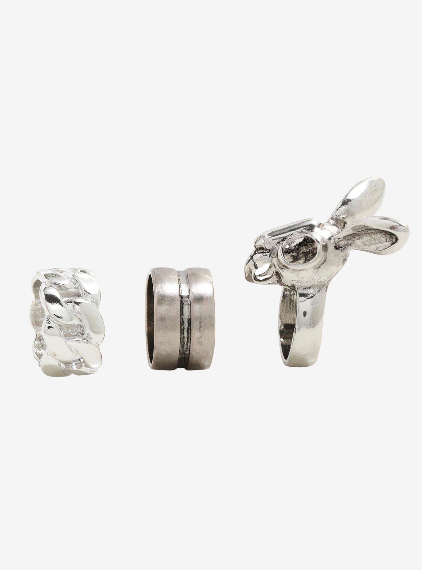 Weirdo's Gang Rabbit Skull Ring Set, , alternate