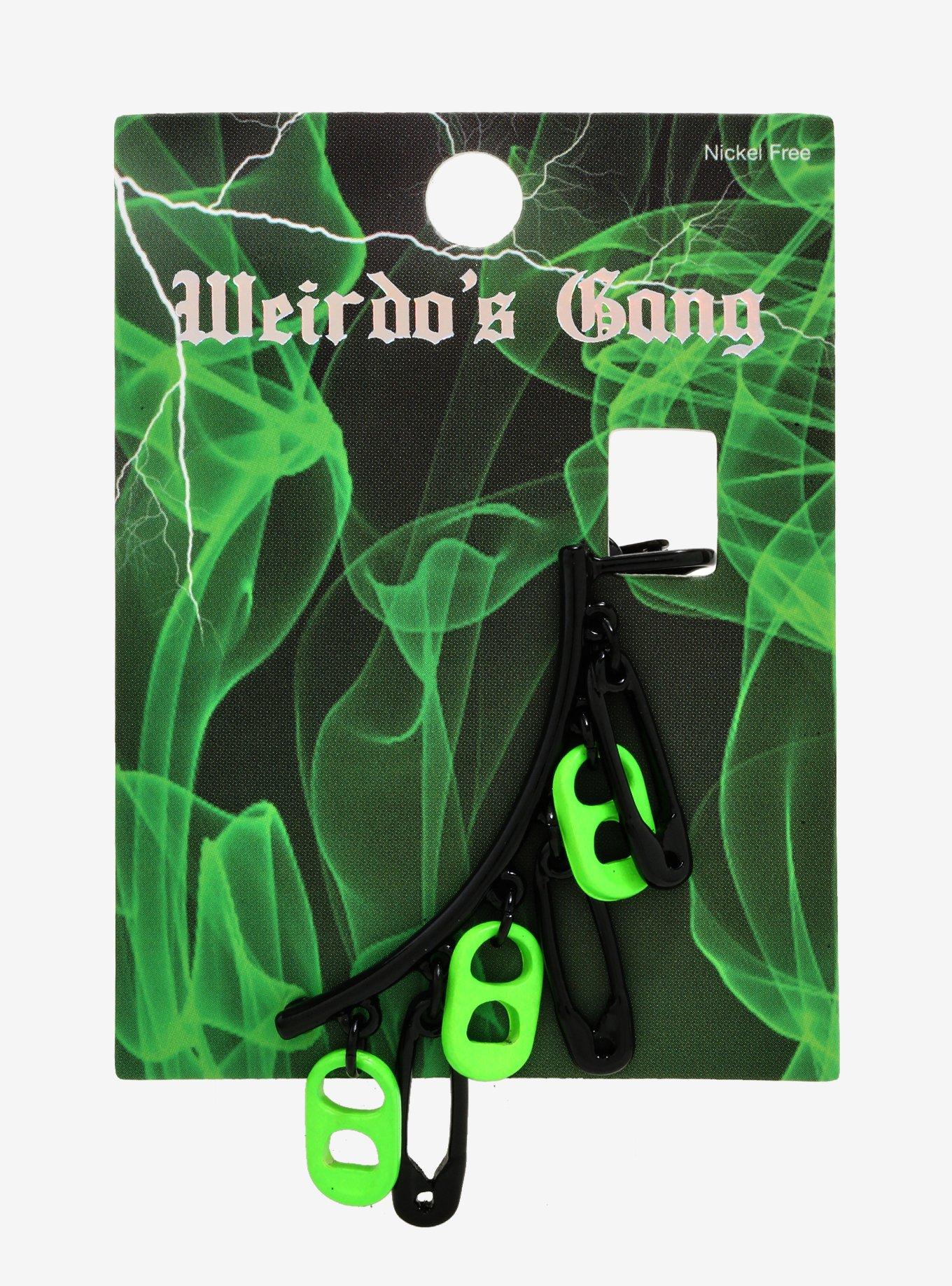 Weirdo's Gang Safety Pin & Bottle Cap Left Ear Cuff, , alternate