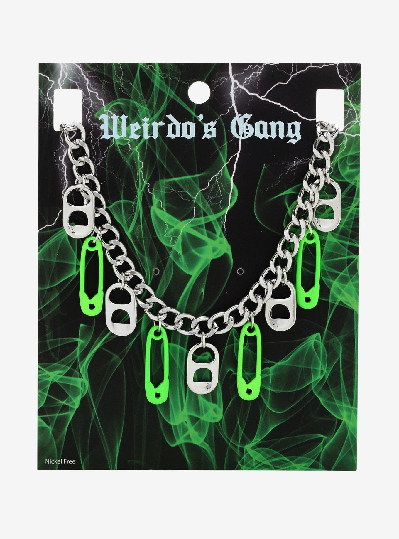 Weirdo's Gang Safety Pin & Pull Tab Necklace, , alternate