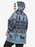 Her Universe Disney Frozen 2 Nordic Folk Pattern Sherpa Open Cardigan Plus Size, , alternate