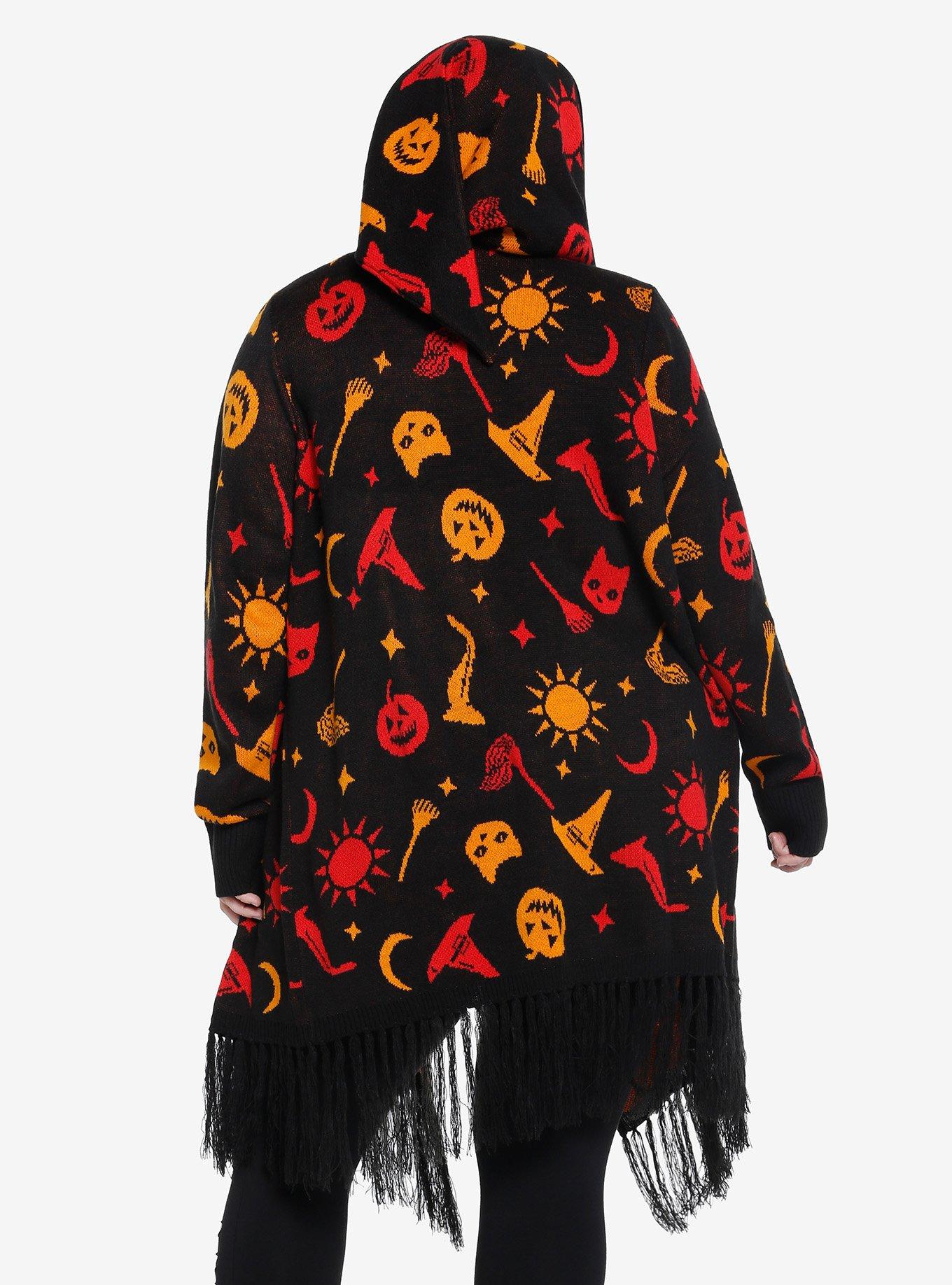 Her Universe Disney Hocus Pocus Dani Hooded Girls Flyaway Cardigan Plus Size, MULTI, alternate