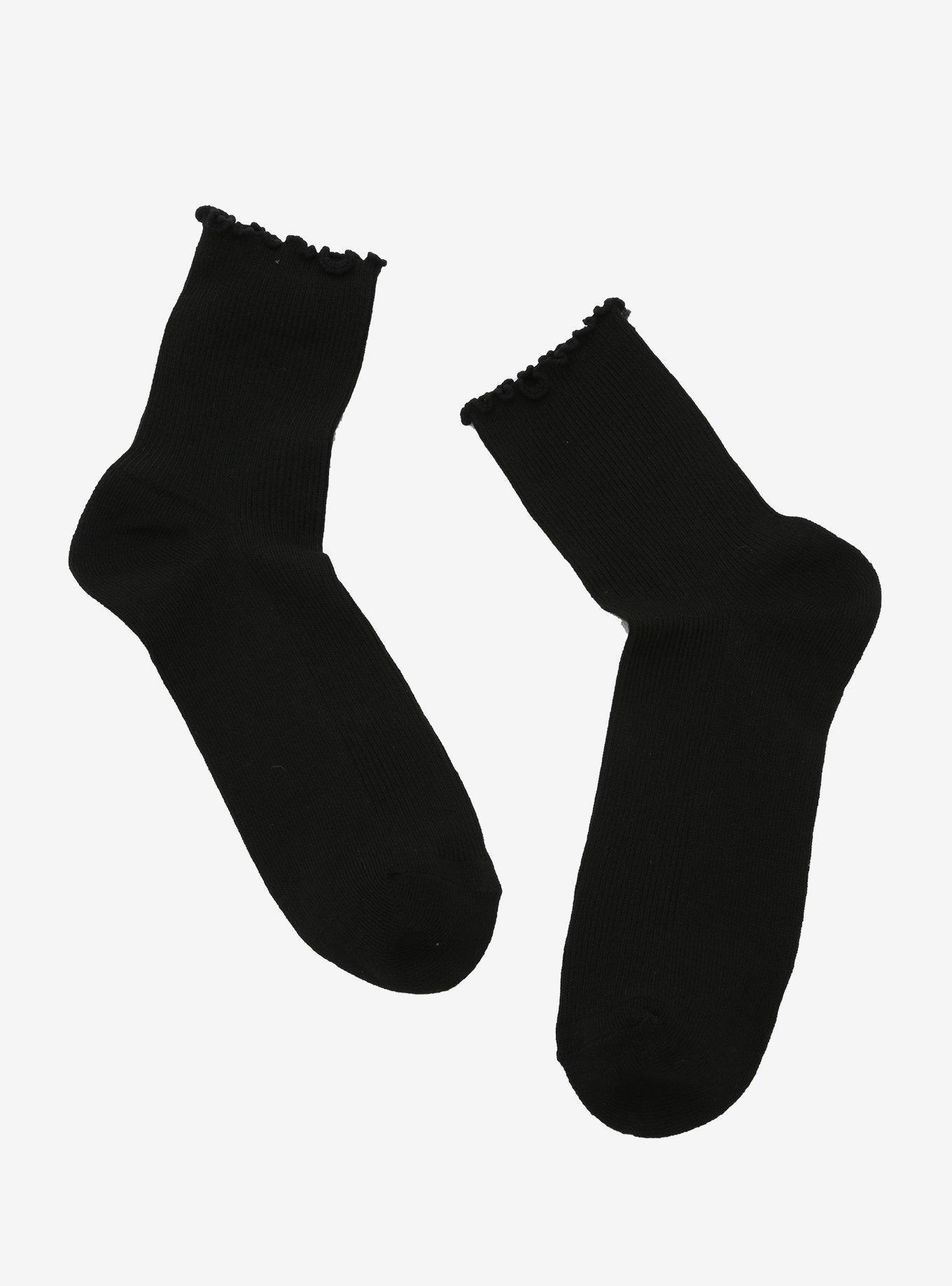 Rose Black Ankle Socks, , alternate