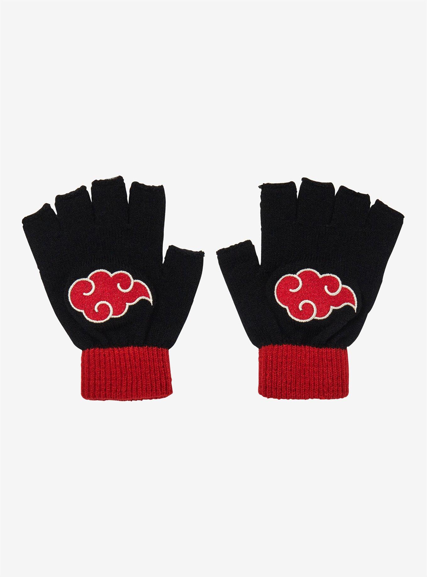 Naruto Shippuden Akatsuki Clouds Fingerless Gloves, , alternate