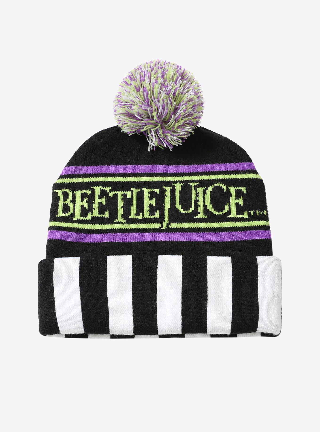 Beetlejuice Pom Watchman Beanie, , alternate