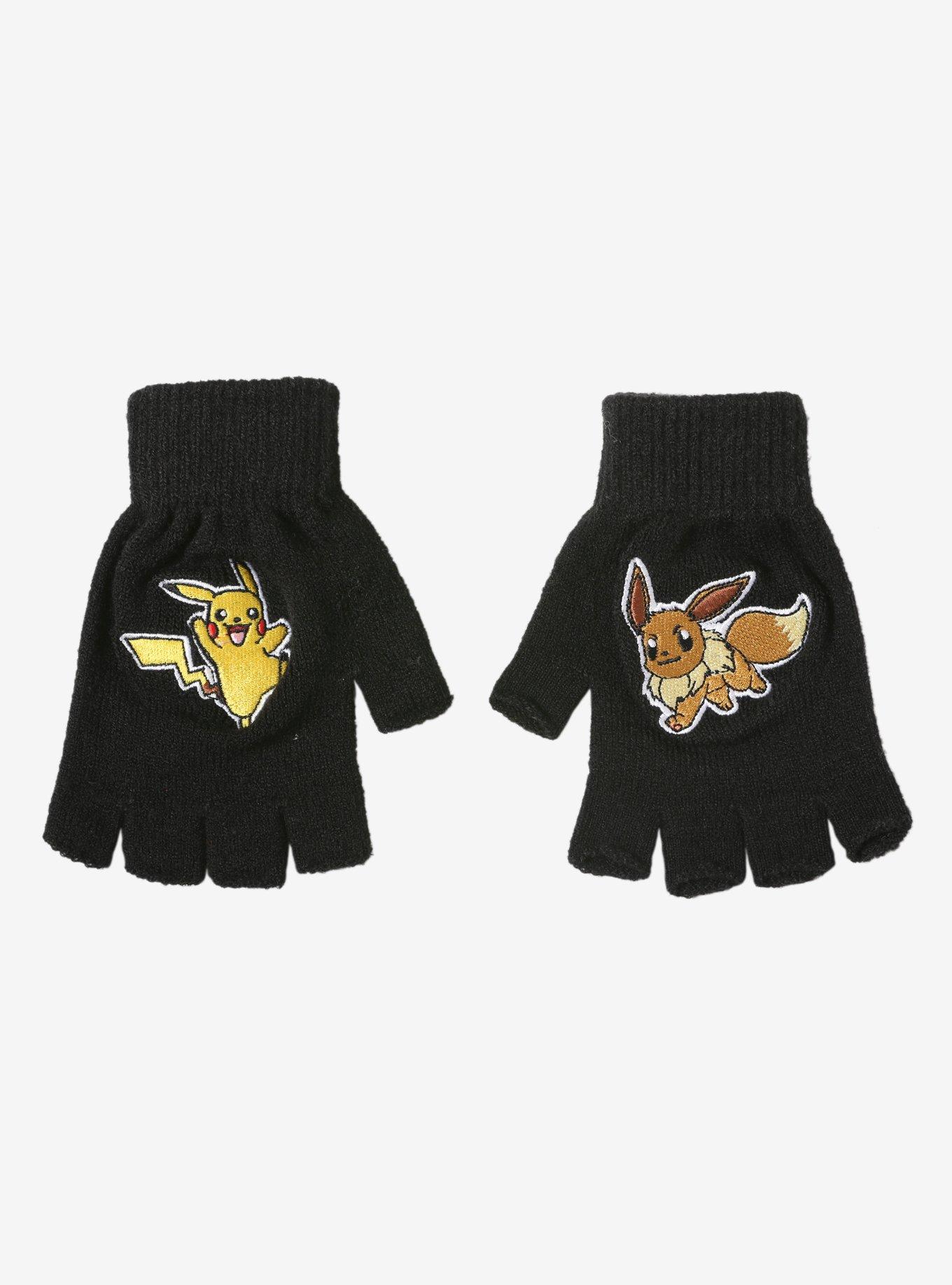 pikachu fingerless gloves