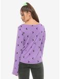 Purple Moon Bell Sleeve T-Shirt, BLACK, alternate