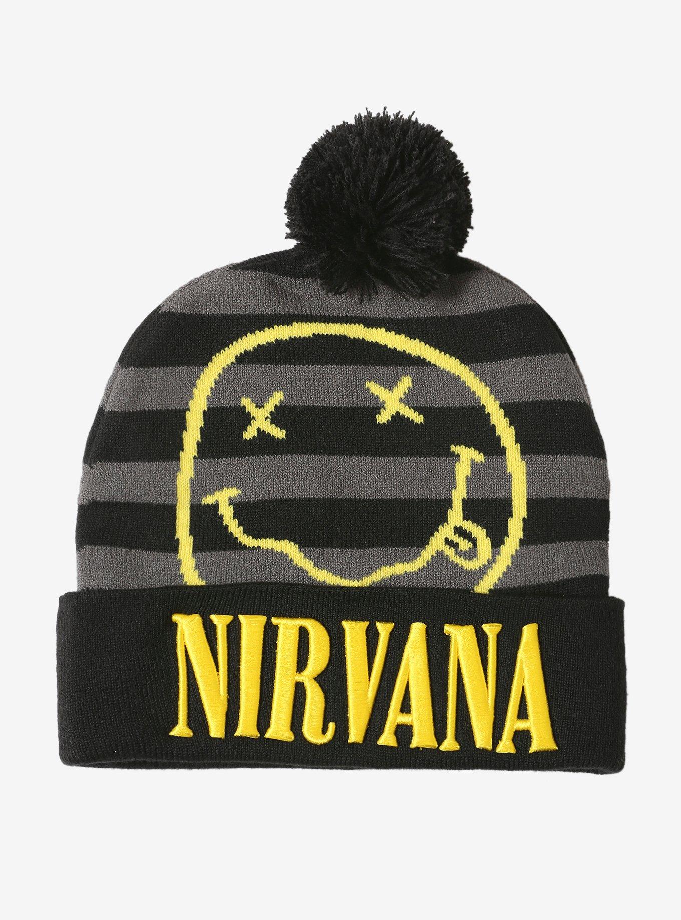 Nirvana Smiley Pom Beanie, , alternate