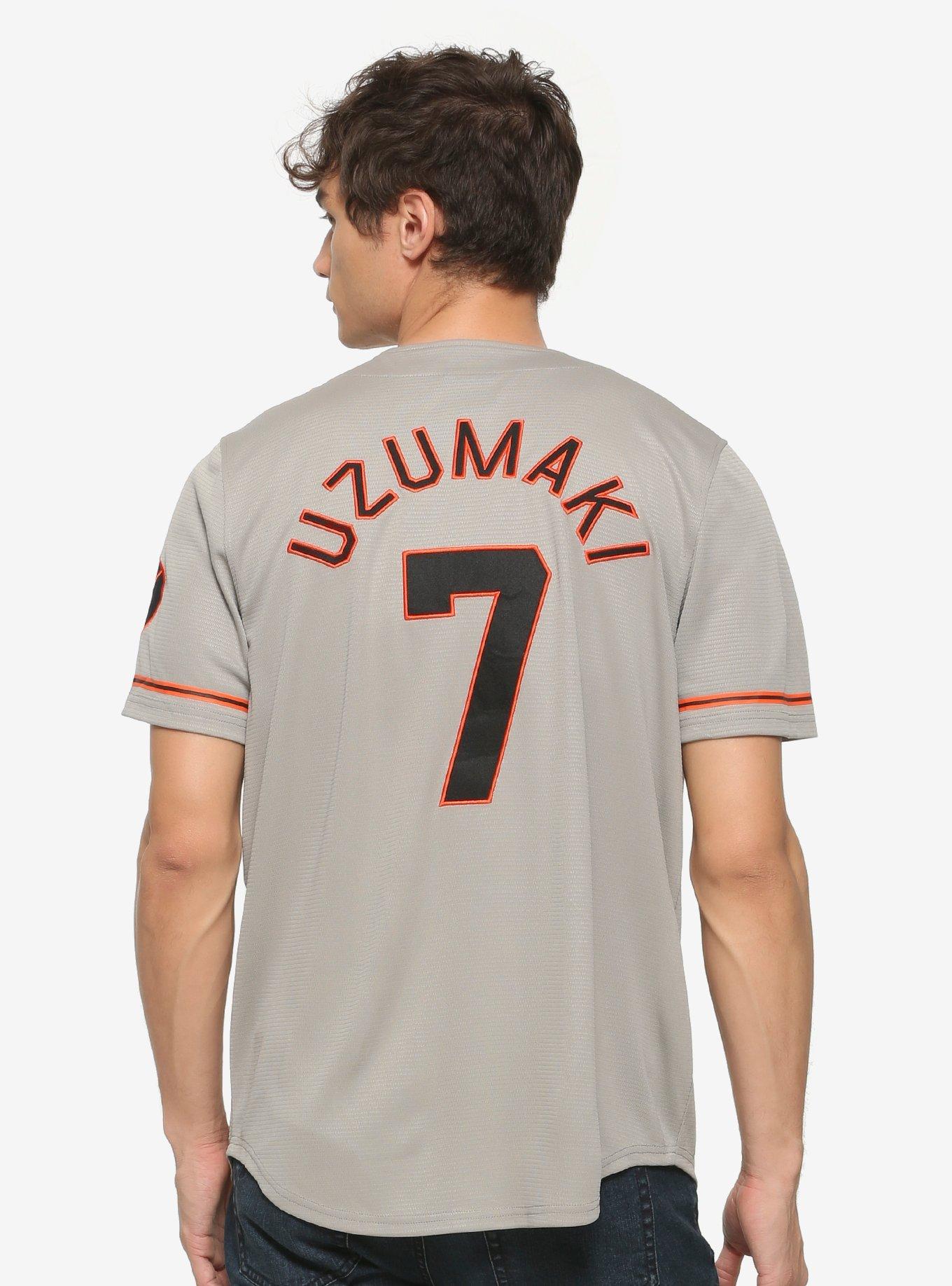 Naruto Shippuden Hidden Leaf Baseball Jersey - BoxLunch Exclusive, GREY, alternate