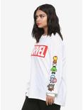 Marvel Logo & Chibi Heroes Girls Long-Sleeve T-Shirt Plus Size, MULTI, alternate