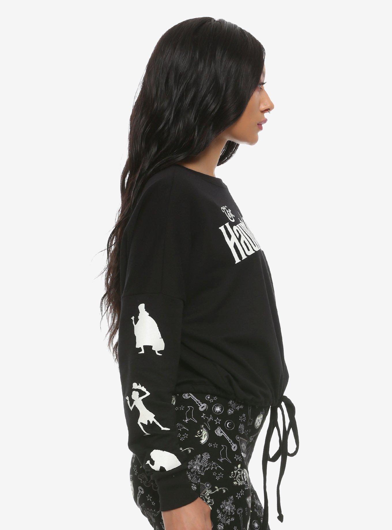 Her Universe Disney The Haunted Mansion Hitchhiking Ghosts Glow-In-The-Dark Cinched Waist Sweatshirt, , alternate