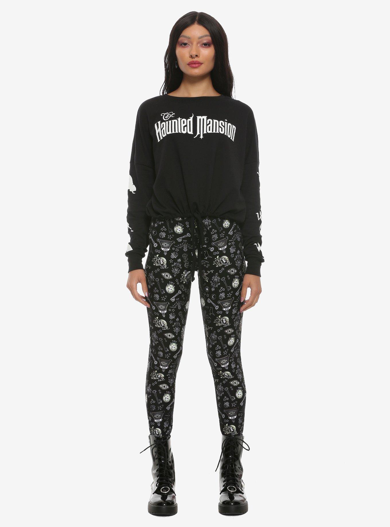 Her Universe Disney The Haunted Mansion Hitchhiking Ghosts Glow-In-The-Dark Cinched Waist Sweatshirt, , alternate