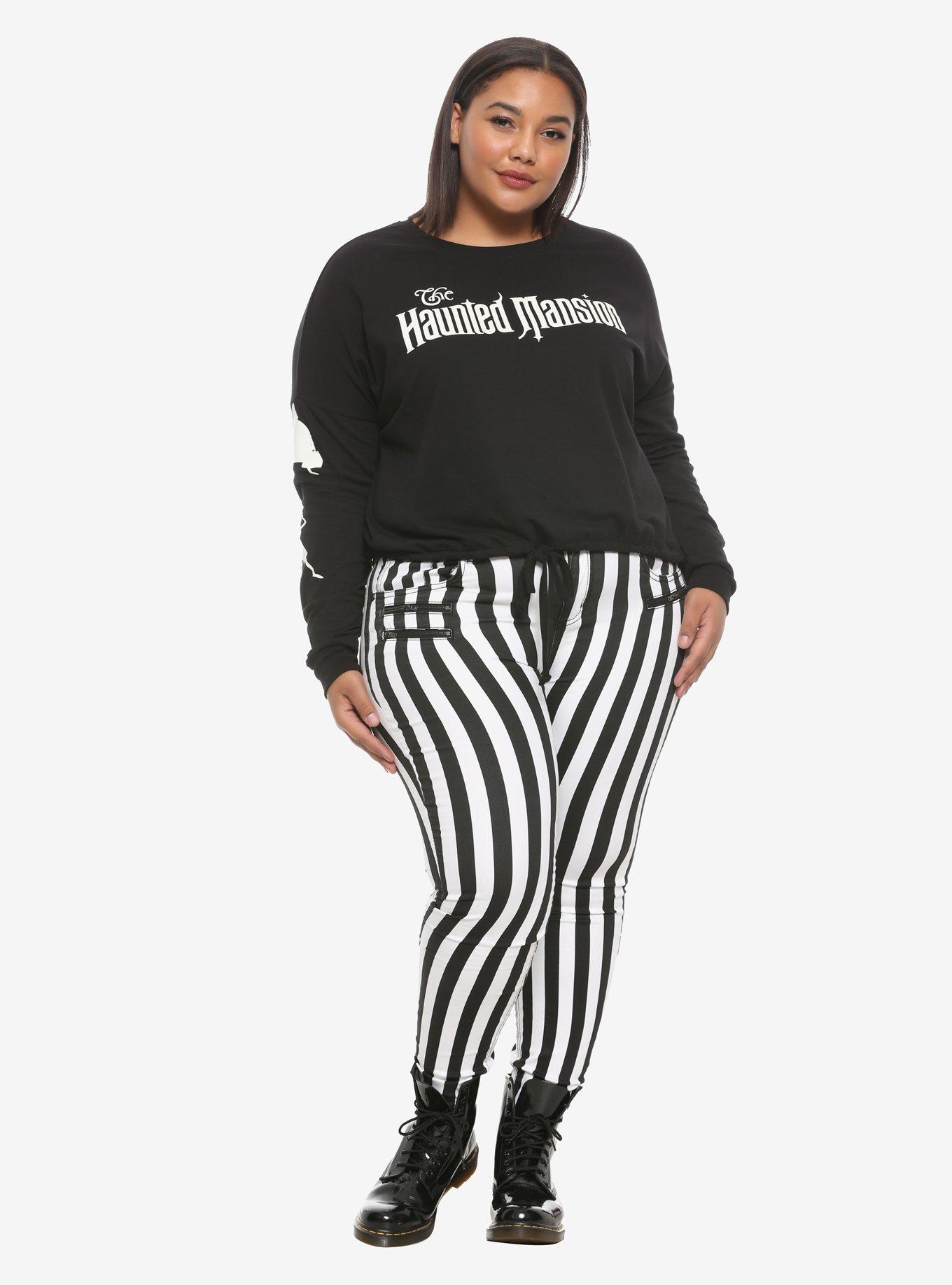 Her Universe Disney The Haunted Mansion Hitchhiking Ghosts Glow-In-The-Dark Cinched Waist Sweatshirt Plus Size, , alternate