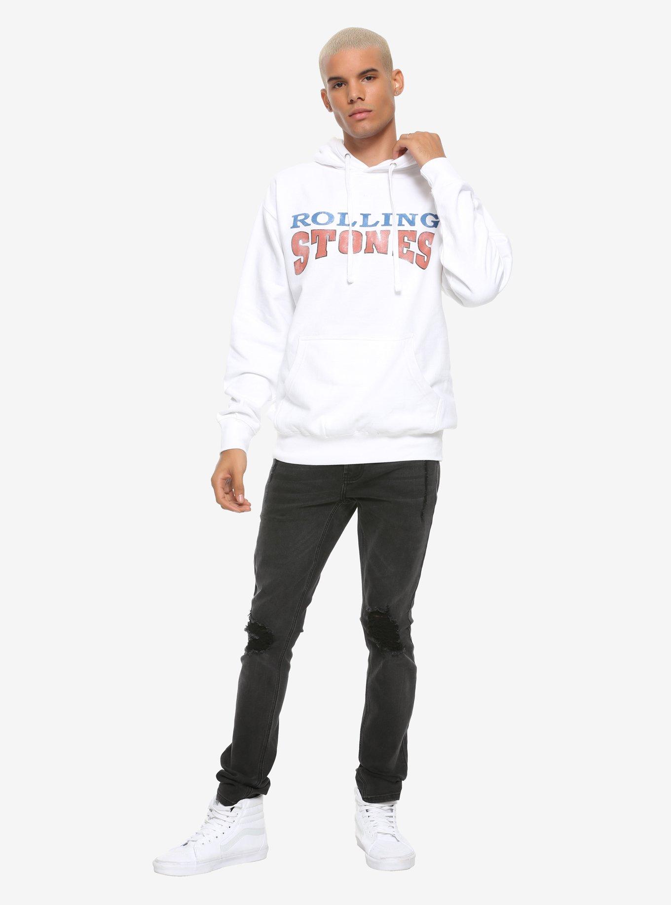 Rolling Stones Tongue Logo Hoodie, WHITE, alternate