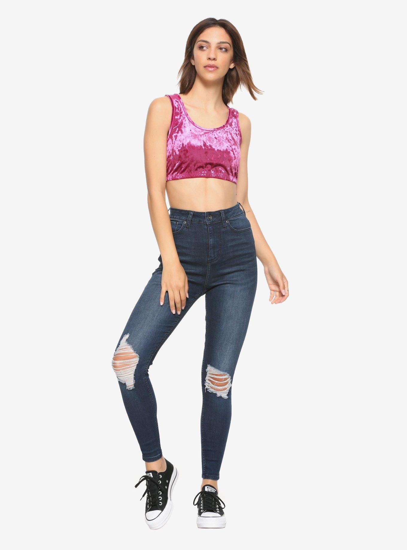 Pink Velvet Bralette, PINK, alternate