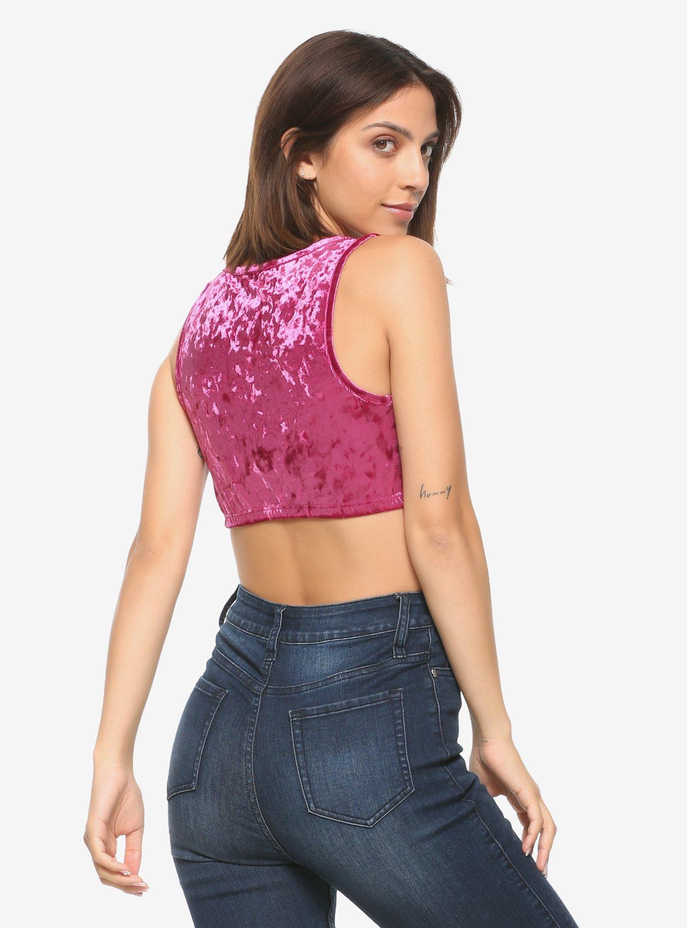 Pink Velvet Bralette, PINK, alternate