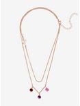 Disney Beauty And The Beast Rose Gem Layered Necklace, , alternate