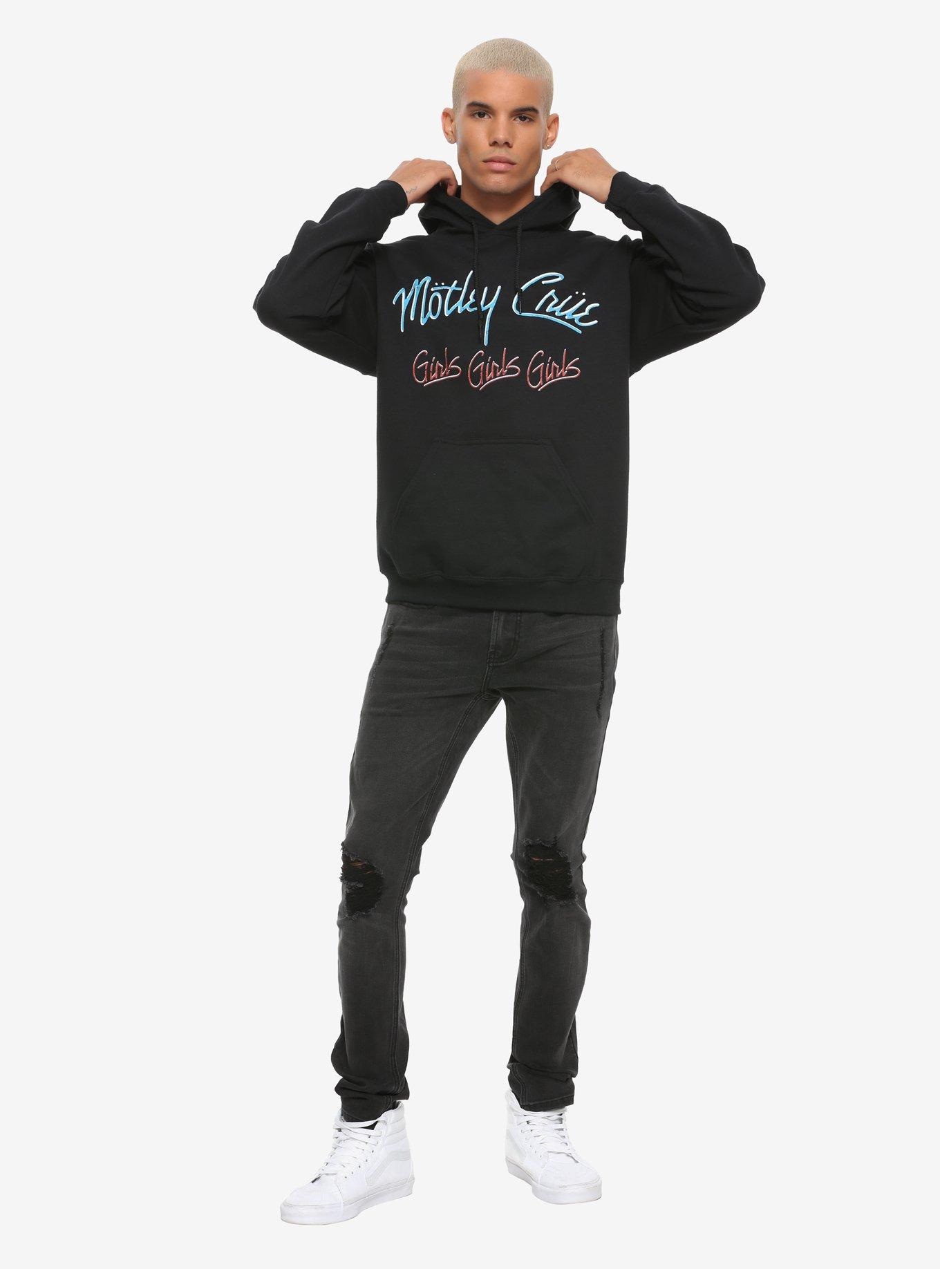 Motley Crue Girls Girls Girls Logo Hoodie, BLACK, alternate