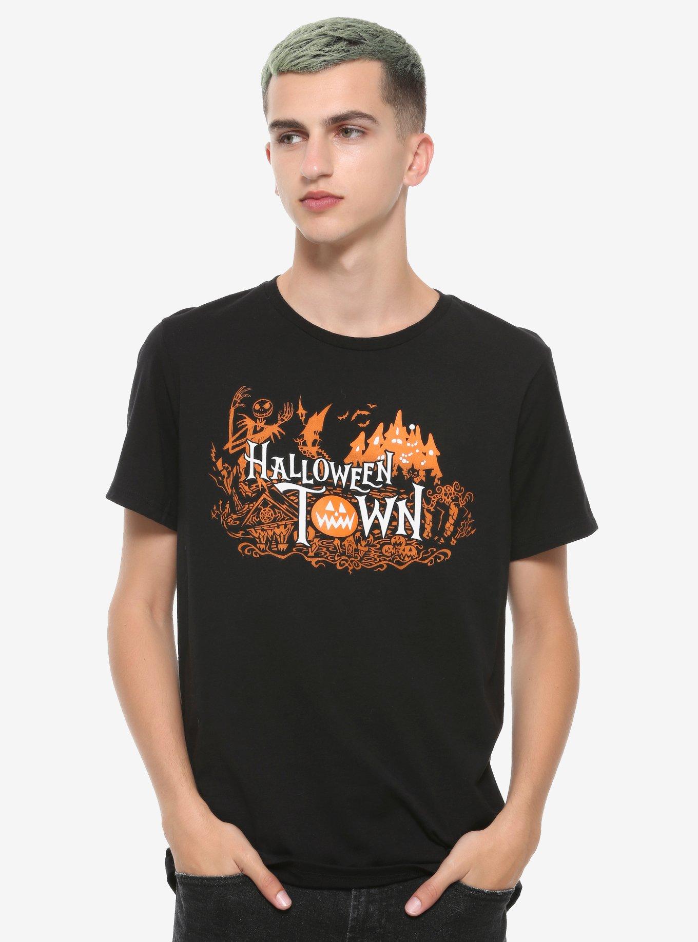 The Nightmare Before Christmas Halloween Town Title T-Shirt, ORANGE, alternate