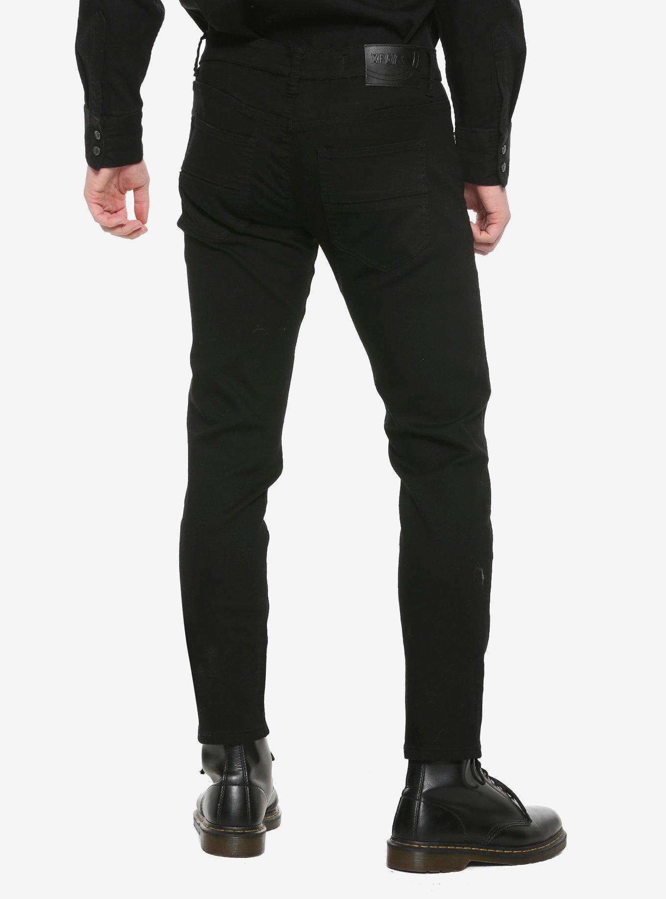 Lightweight Black Skinny Pants, BLACK, alternate