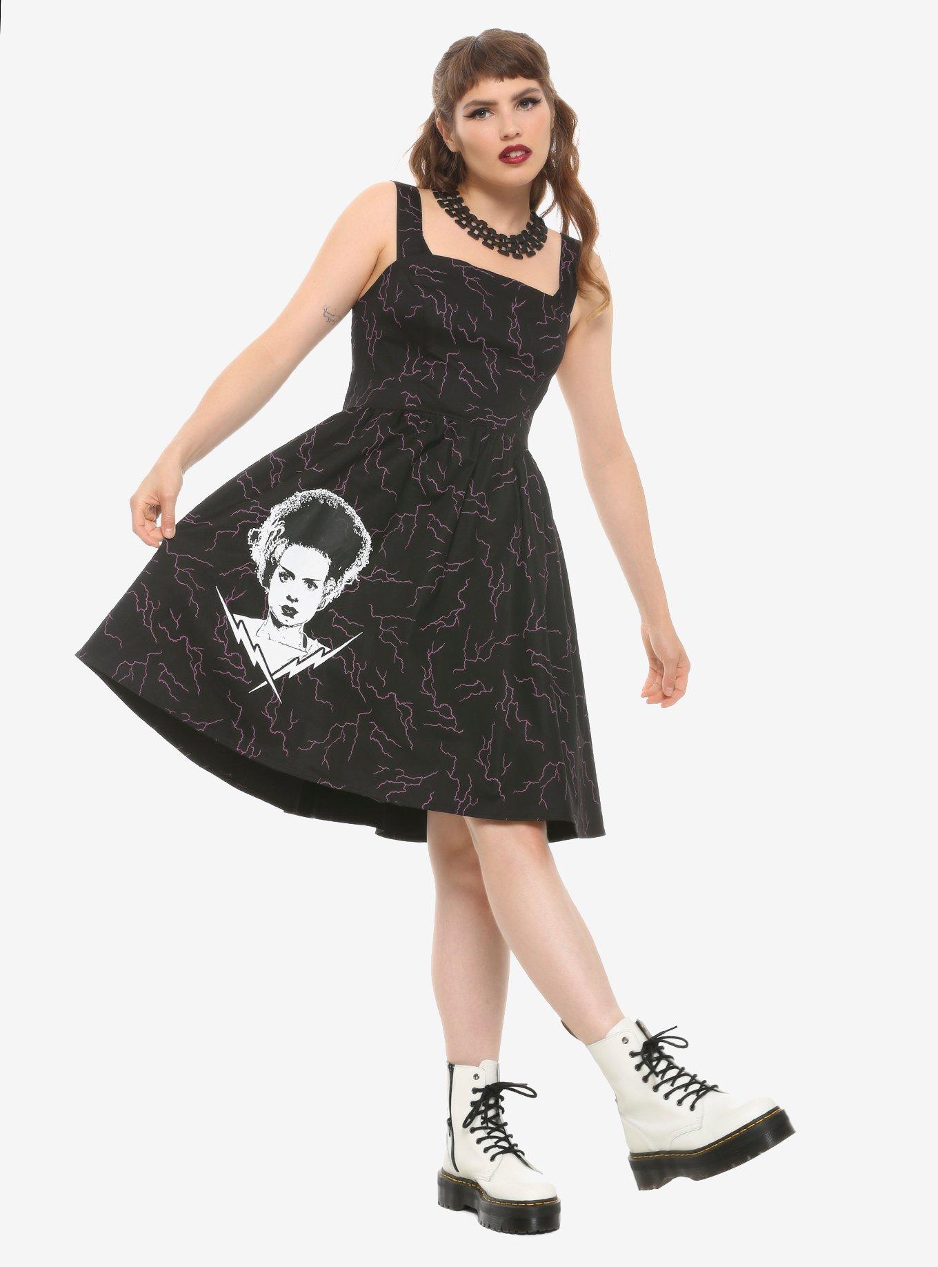 Universal Monsters Bride Of Frankenstein Retro Dress, BLACK, alternate