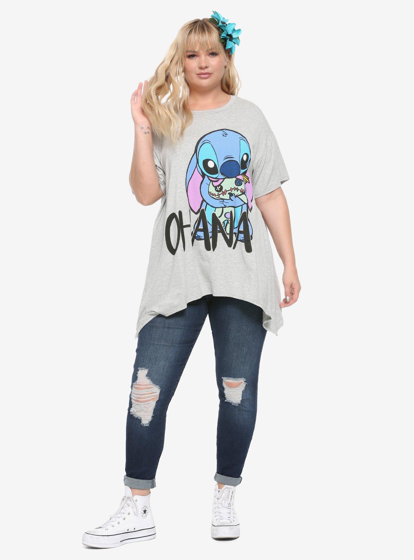 Disney Lilo & Stitch Ohana Shark Bite Girls T-Shirt Plus Size, , alternate
