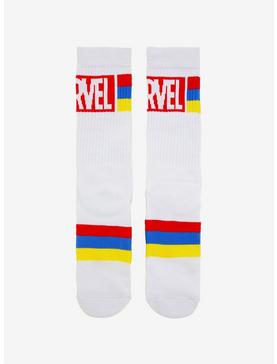 Marvel Primary Color Striped Crew Socks - BoxLunch Exclusive, , hi-res