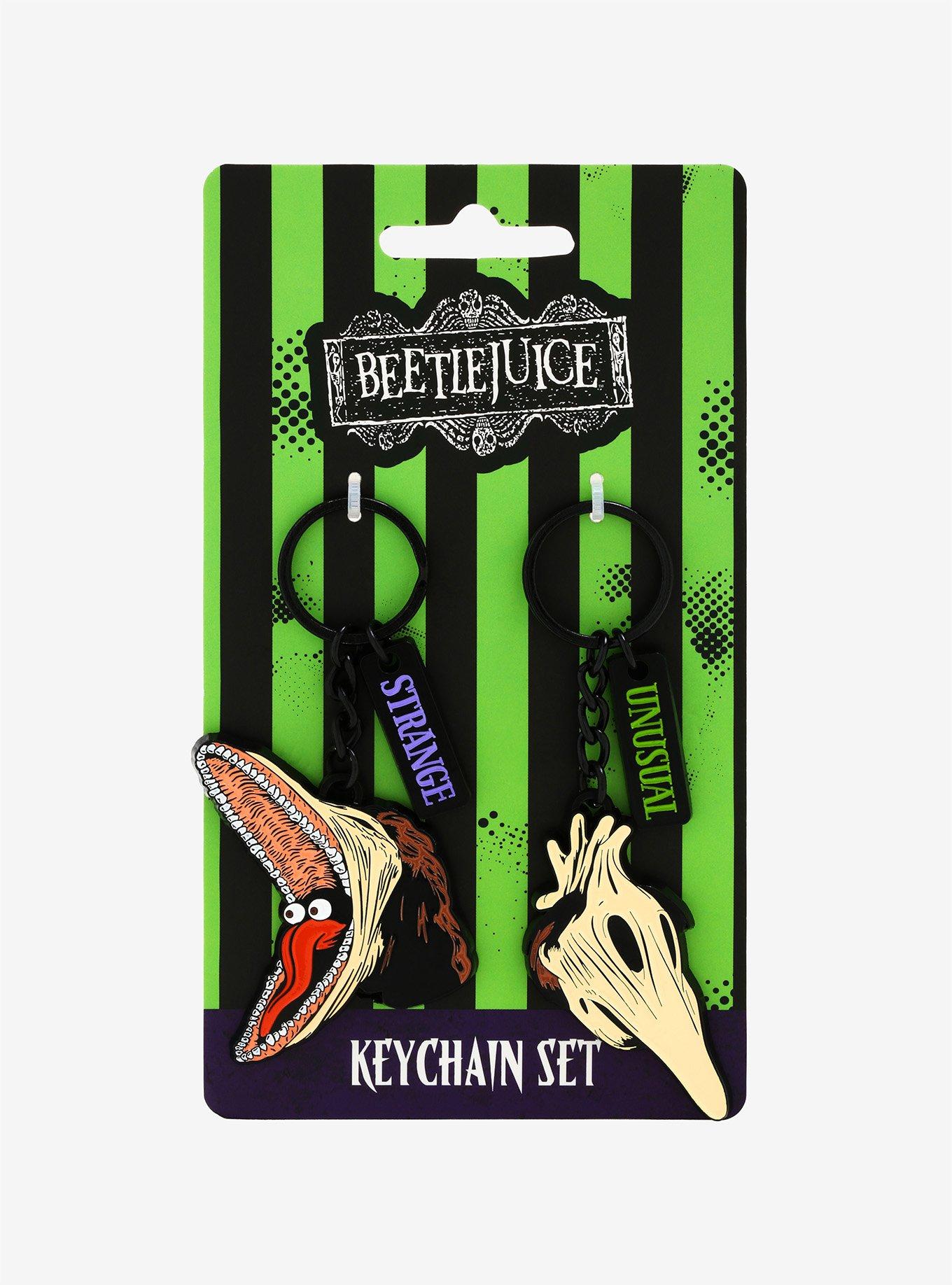 Beetlejuice Strange & Unusual Mask Keychain Set - BoxLunch Exclusive, , alternate